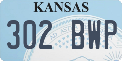 KS license plate 302BWP