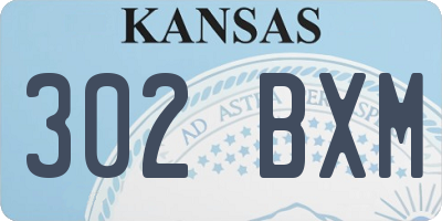 KS license plate 302BXM