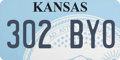 KS license plate 302BYO