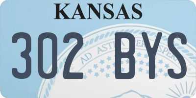 KS license plate 302BYS