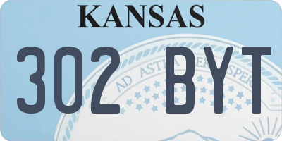KS license plate 302BYT