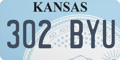 KS license plate 302BYU