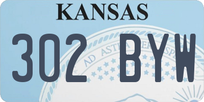KS license plate 302BYW