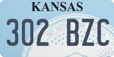 KS license plate 302BZC
