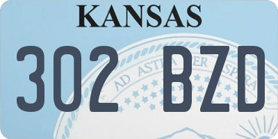 KS license plate 302BZD