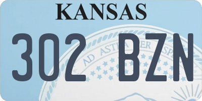KS license plate 302BZN
