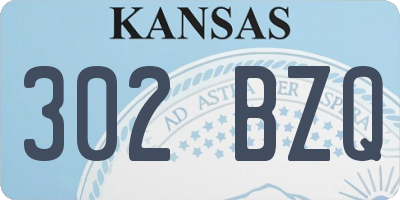KS license plate 302BZQ