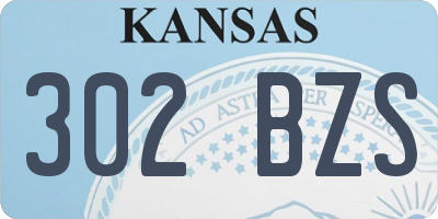 KS license plate 302BZS