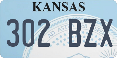 KS license plate 302BZX