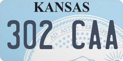 KS license plate 302CAA