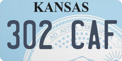 KS license plate 302CAF
