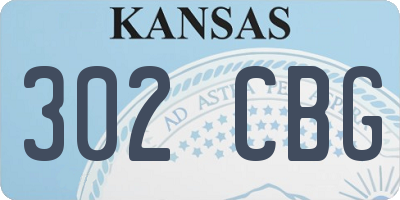 KS license plate 302CBG