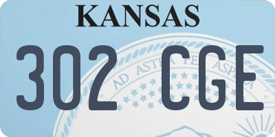 KS license plate 302CGE
