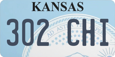 KS license plate 302CHI