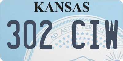 KS license plate 302CIW