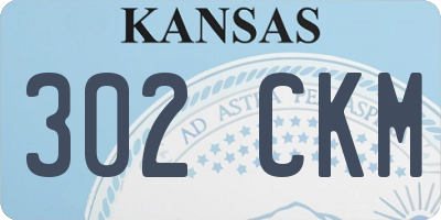 KS license plate 302CKM