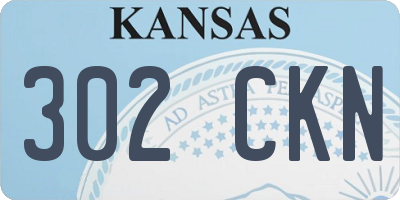 KS license plate 302CKN