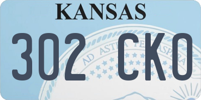 KS license plate 302CKO