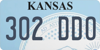 KS license plate 302DDO