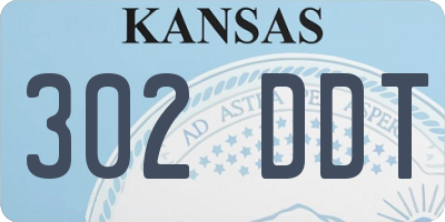 KS license plate 302DDT