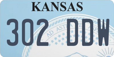 KS license plate 302DDW