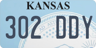 KS license plate 302DDY