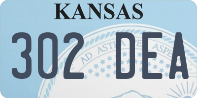 KS license plate 302DEA