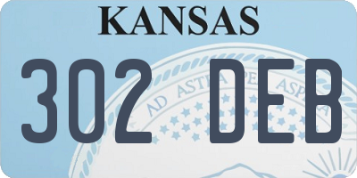 KS license plate 302DEB