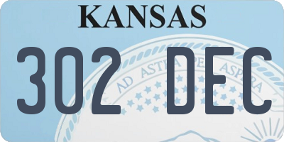 KS license plate 302DEC