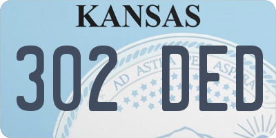 KS license plate 302DED