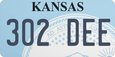 KS license plate 302DEE