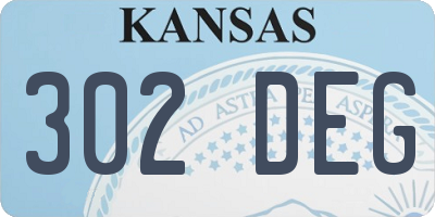 KS license plate 302DEG