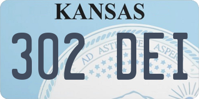KS license plate 302DEI
