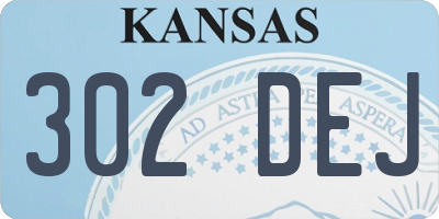 KS license plate 302DEJ