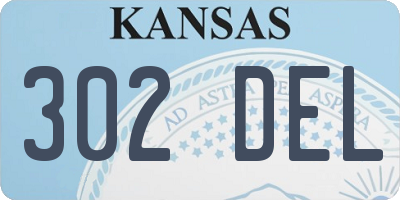 KS license plate 302DEL