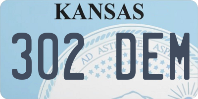 KS license plate 302DEM