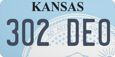 KS license plate 302DEO