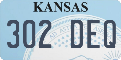 KS license plate 302DEQ