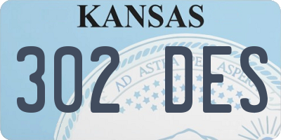 KS license plate 302DES