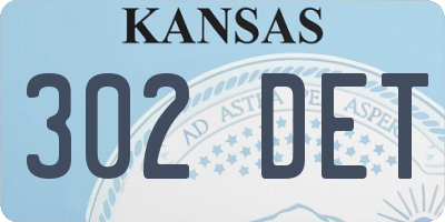 KS license plate 302DET