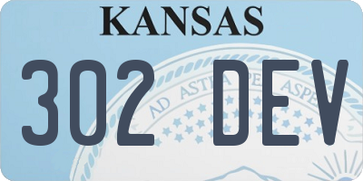KS license plate 302DEV