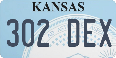 KS license plate 302DEX