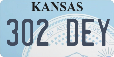 KS license plate 302DEY