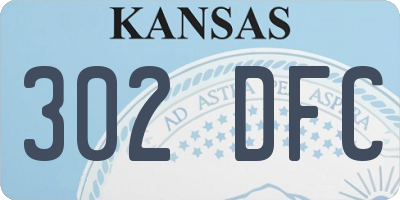 KS license plate 302DFC