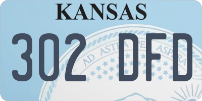 KS license plate 302DFD