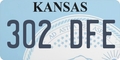 KS license plate 302DFE