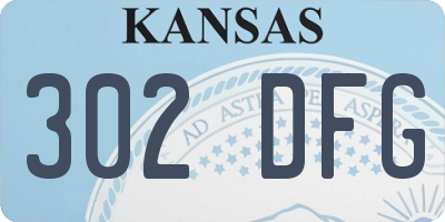 KS license plate 302DFG