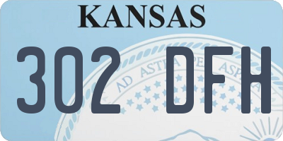 KS license plate 302DFH