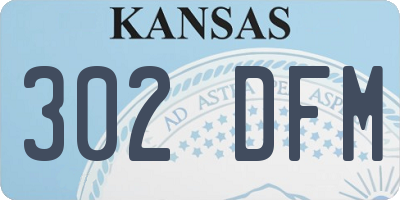 KS license plate 302DFM