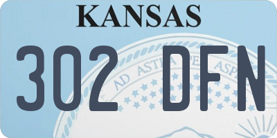 KS license plate 302DFN